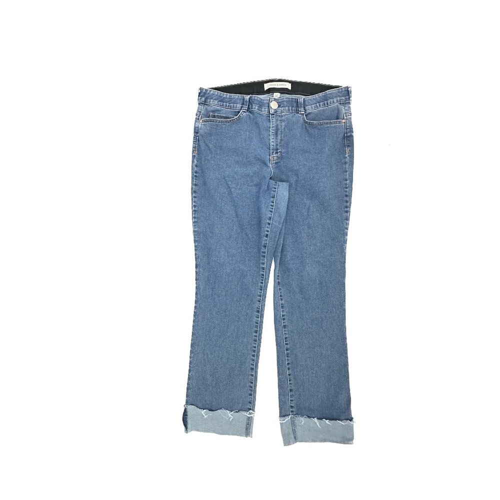 Vintage America Fab Straight Cuffed Women's size 16 Dark Wash Blue Denim Jeans‎